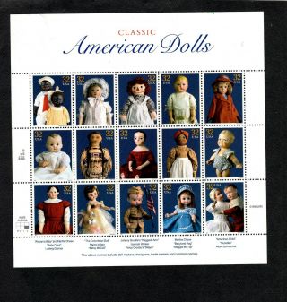X U.  S.  Scott 3151 Sheet Mnh Classic American Dolls 1997 32¢