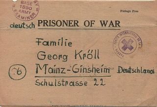 1945 German Prisoner Of War Entire Sent To Family