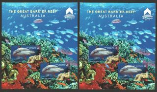 Australia 2018 The Great Barrier Reef Macau Stamp Exhibition 2 Souvenir Sheets