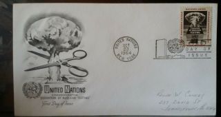 Usa 1964 Fdc United Nations Un York End Of Nuclear Testing First Day Cover