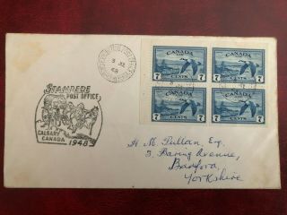 Canada,  1948 Calgary Stampede Post Office Cover With Booklet Pane