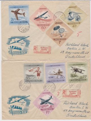 Stamps 1954 Hungary Aerial Issue First Day Covers Postal History