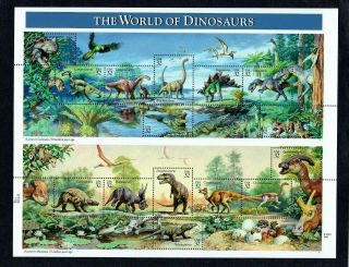 X U.  S.  Scott 3136 Sheet Mnh World Of Dinosaurs 15 X 32¢