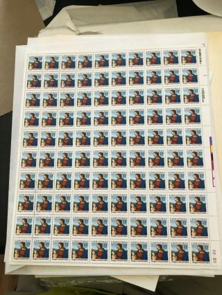 Us Postage Stamps 1 Sheet Scott 2244 Christmas 22 Cent Mnh