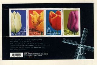 Canada 2002 Tulips Sheet,  Unitrade 1947 Vfmnh Cv $5.  00