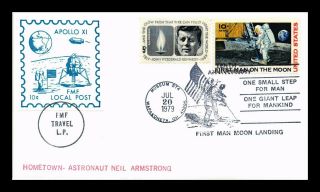 Dr Jim Stamps Us Apollo Xi Local Post Armstrong Hometown Cover 1979