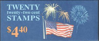 Sc Bk156 - 2276a - 22c Flag & Fireworks Booklet Of 20 Mnh P 2222