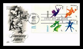Dr Jim Stamps Us American Dance Block Of Four First Day Cover York