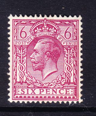 Gb George V 1924 Sg426 6d Reddish - Purple Chalky Paper Unmounted.  Cat £20