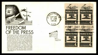 Mayfairstamps Us Fdc 1958 Anderson Block Freedom Of The Press First Day Cover Ww
