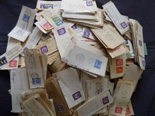 Gb £sd Wilding Post Slogans/postmarks Cutouts About 1200 - 1400