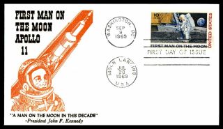 Mayfairstamps Us Fdc 1969 Moon Landing Astronaut & Rocket Cachet First Day Cover