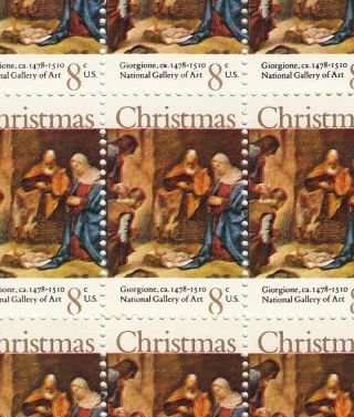 Us 1444 Full Sheet 1971 Christmas Adoration Of Shepherds (50) @.  08 Fv=$4.  00