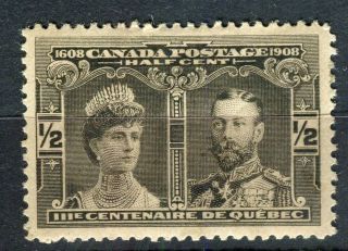Canada; 1908 Early Quebec Issue Fine Hinged 1/2c.  Value