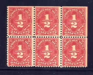Us Stamps - J68 - Mnh - 1/2 Cent Postage Due Issue - Block Of 6 - Cv $10