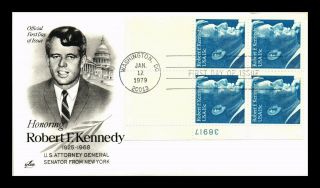 Dr Jim Stamps Us Robert Kennedy First Day Cover Plate Block Art Craft