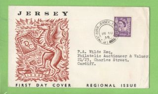 Jersey 1958 3d Regional On Illustrated First Day Cover,  St Aubin