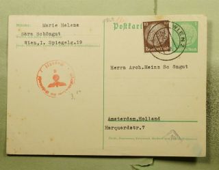 Dr Who 1940 Germany In Austria Postal Card Wwii Censored Postal Card E48323