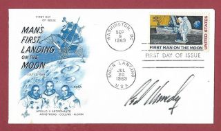 1968 Signed Commemorative Cover - Ted Kennedy - First Moon Landing Doubled Cds.