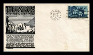 Us Cover Texas Statehood Centennial Fdc Anderson Cachet