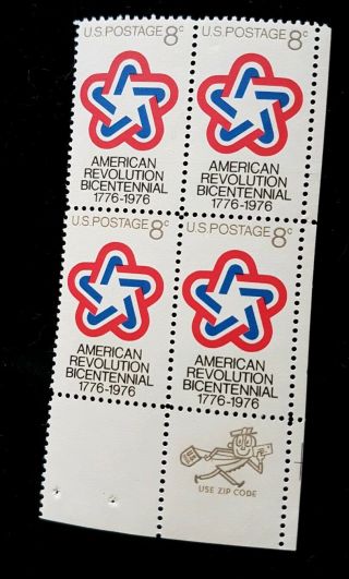 1971 Zip Block 1432 Mnh Us Stamps American Revolution Bicentennial F/vf