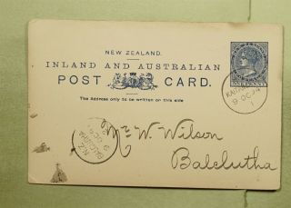 Dr Who 1894 Zealand Kaitangata Postal Card To Balclutha E42293
