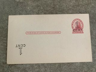 Error Postal Card 1 Cent Over 2 Cent Double Surcharge