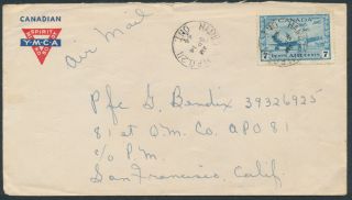 Canada Military - 1944 Hamilton Ont Mpo 211 Cds On Ymca Cover,  Air Mail To Usa