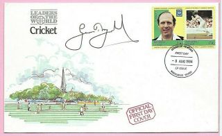 Tuvalu Official Fdc 1984 - Cricket Leaders Of The World - Signed Geoff Boycott