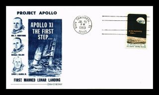 Dr Jim Stamps Us Project Apollo Lunar Landing Dow Unicover Space Event Cover