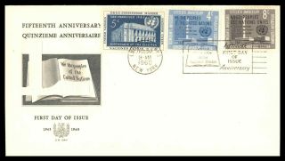 Mayfairstamps United Nations 1960 15th Anniversary Un Day Combo First Day Cover