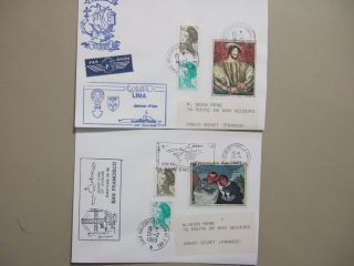 Two Military Port Helicopter Special Cancel Covers With Fine Art Stamps