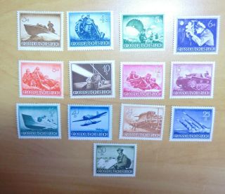 German Third Reich Stamps 1944 Armed Forces And Heroes 