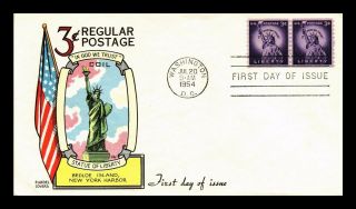 Dr Jim Stamps Us Statue Of Liberty Coil Fluegel First Day Cover Pair
