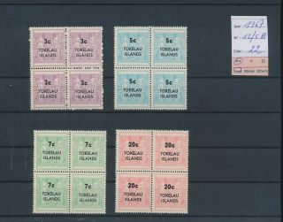 Lk60286 Tokelau 1967 Overprints Blocks Of 4 Mnh Cv 22 Eur