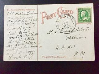 Ny York Rochester & Corning Rpo Postcard Cancel 1910