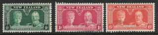 Pre Dec,  Pacific,  Zealand 1935 Silver Jubilee,  Set Of 3,  Sg573 - 575,  Cv$60,  2280