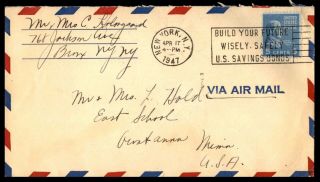 Us 1947 York Commercial April 17th Air Mail Prexie To Minnesota