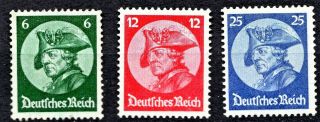 Germany - 1933 Frederick The Great Full Set - Mnh - Except25pf Mlh - 2 Scans