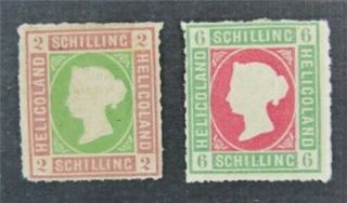 Nystamps British Heligoland Stamp 3.  4 Og H $40