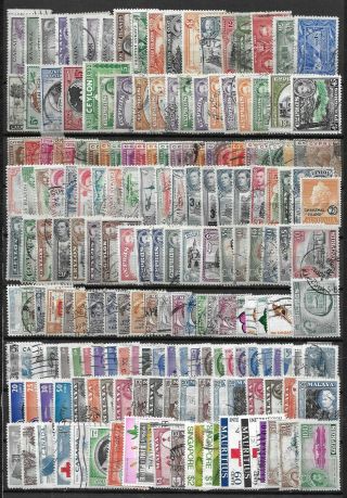 Stock Page Of British Commonwealth Stamps - Approx 200 Vfu (bc52c)