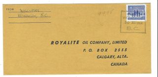 Canada Bc British Columbia - Wonowon 1964 Moon Cancel Cover - Royalite Oil