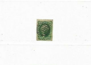 United States Postage Stamp Scott A12 10c Green Washington 1855 Cv = $180