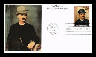 Us Cover Law Officer Bat Masterson Legends Of The West Fdc Mystic Cachet
