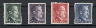 Germany 1944 Third Reich Hitler High Values 1/2/3/5 Rm Mnh J5758