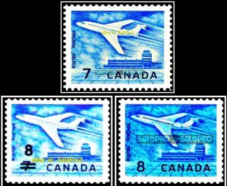 3x Canada 1964 Canadian Jet Plane Over Ottawa Fv Face 23 Cent Rare Mnh Stamp Lot