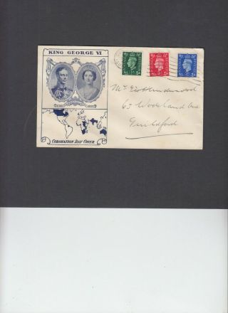 1937 George Vi ½d - 2½d Unusual Illustration Fdc With Guildford Wavy Line.  Cat £50