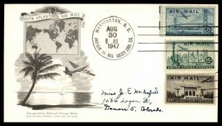 Mayfairstamps Us Fdc 1947 South Atlantic Air Mail Combo Artmaster First Day Cove