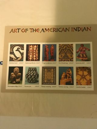 3873 Art Of The American Indian 37c Us Stamps - Nh Sheet