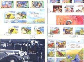 Alderney Approx 50 Fdcs Depicting Life And Nature On The Island.